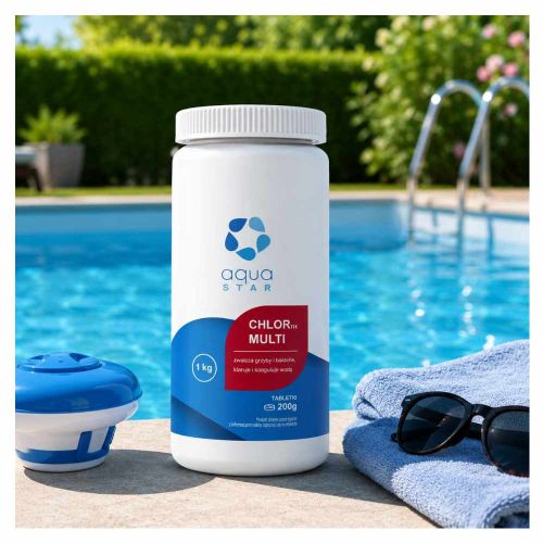 Tabletki chlorowe Polgar Aquastar Chlortix Multi 200g 1kg do dezynfekcji wody