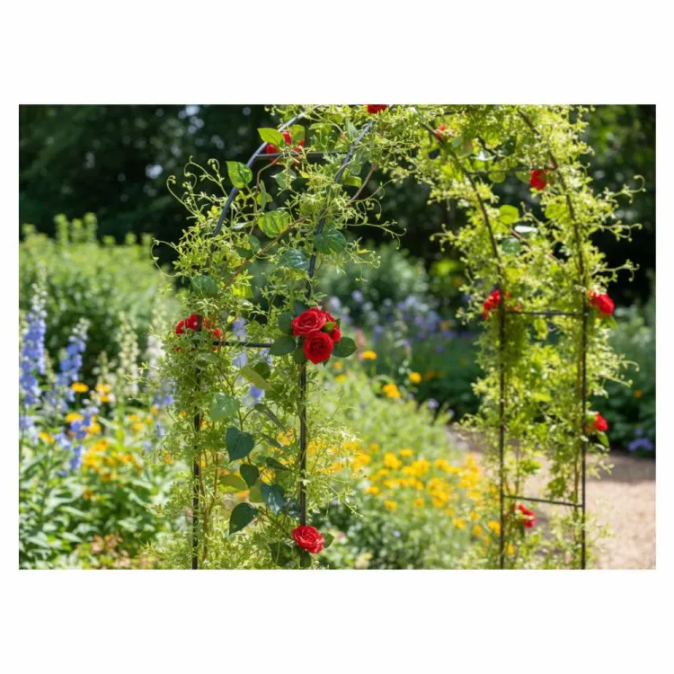 Pergola ogrodowa Garden Line 140x38x240cm stalowa malowana proszkowo z kotwami