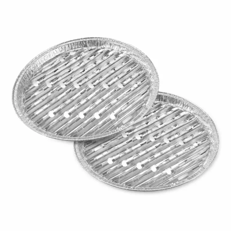 Tacki aluminiowe Ravi okrągłe 34cm jednorazowe 2szt do grilla i pieczenia