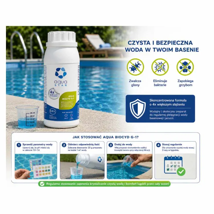 Preparat basenowy Aqua Star Aqua Biocyd G-1 0,5l glony bakterie