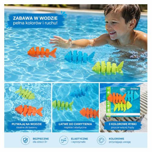 Zabawki do nurkowania Bestway Squiggle Wiggle Fish 11cm PVC mix kolorów 3szt
