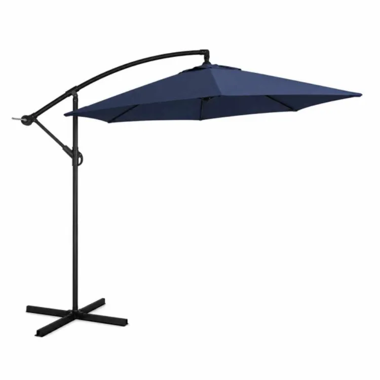 Parasol ogrodowy Jumi 300x300cm składany na wysięgniku z regulowaną czaszą niebieski