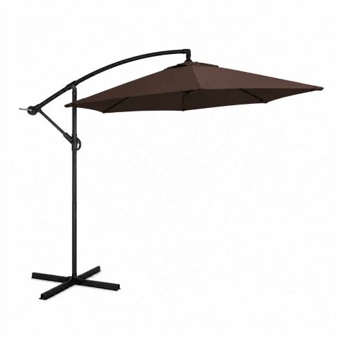 Parasol ogrodowy Jumi 300x300cm składany na wysięgniku z regulowaną czaszą brązowy