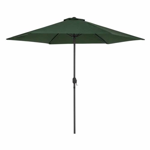 Parasol ogrodowy Patio 300cm stalowy sześciopanelowy rozkładany na taras ciemnozielony