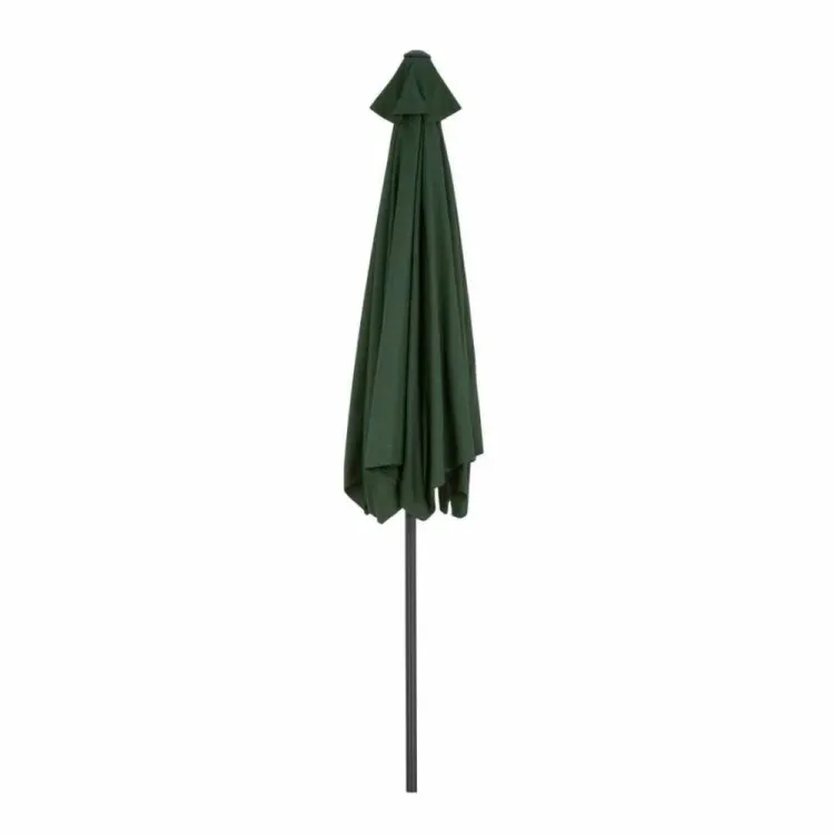 Parasol ogrodowy Patio 300cm stalowy sześciopanelowy rozkładany na taras ciemnozielony