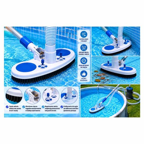 Szczotka basenowa Aqua Star P-S-P1010BU z zaworem odpowietrzającym do dna i ścian