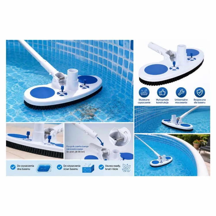 Szczotka basenowa Aqua Star P-S-P1010BU z zaworem odpowietrzającym do dna i ścian
