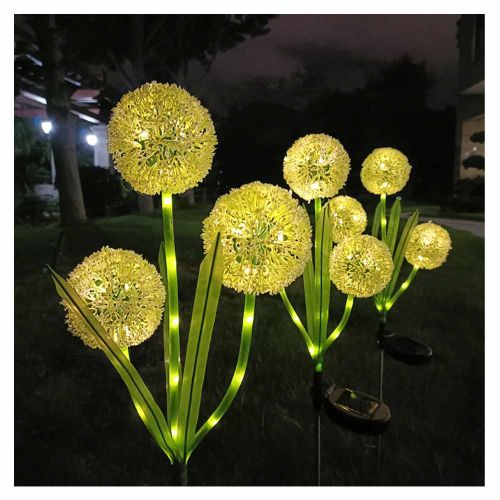 Lampa solarna ogrodowa LED dmuchawiec 3 kule kwiatowe sztyca ziemna