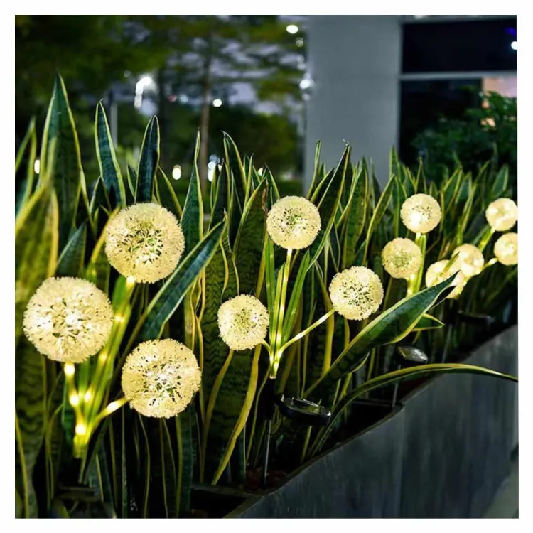Lampa solarna ogrodowa LED dmuchawiec 3 kule kwiatowe sztyca ziemna