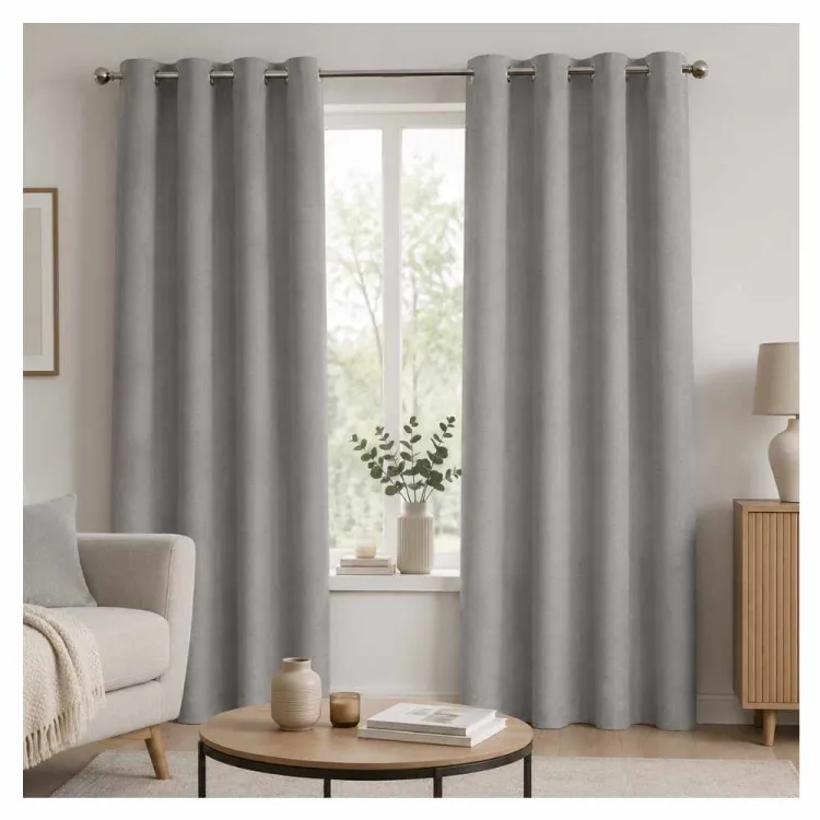 Zasłona dekoracyjna Splendid Oxford 140x260cm na przelotkach 100% poliester szara