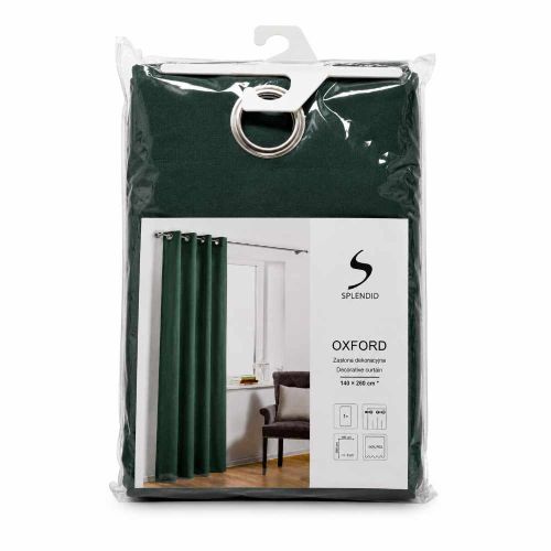 Zasłona dekoracyjna Splendid Oxford 140x260cm na przelotkach 100% poliester zielona