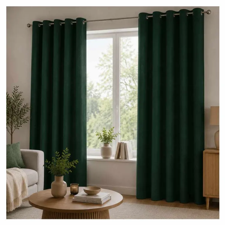 Zasłona dekoracyjna Splendid Oxford 140x260cm na przelotkach 100% poliester zielona