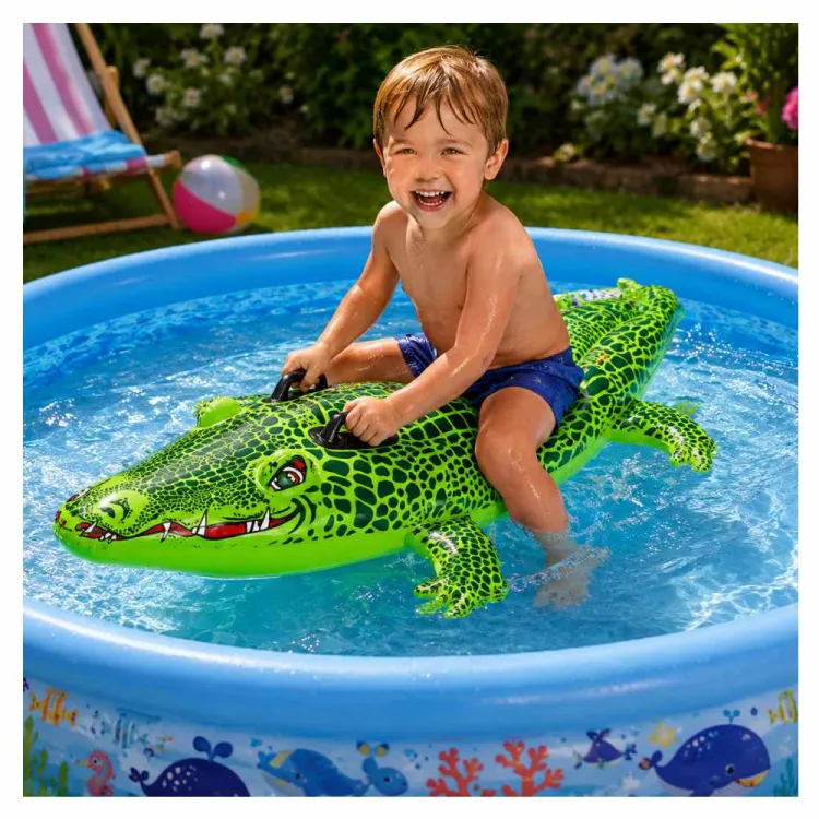 Dmuchany krokodyl do pływania SunClub Crocodile Rider 142x68cm zielony