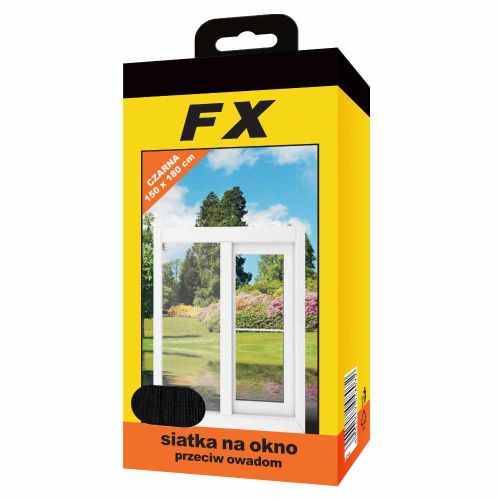 Siatka na okno FX 150x180cm czarna przeciw owadom samoprzylepna