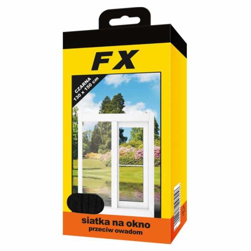 Siatka na okno FX 130x150cm czarna przeciw owadom samoprzylepna