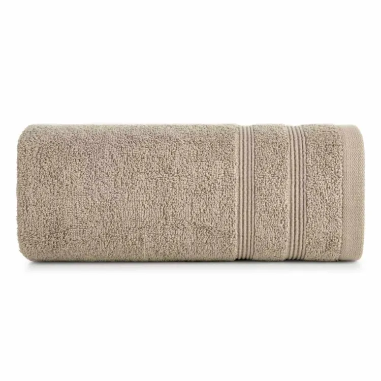Ręcznik kąpielowy Eurofirany Aline 70x140cm bawełniany 500g/m² z bordiurą beżowy