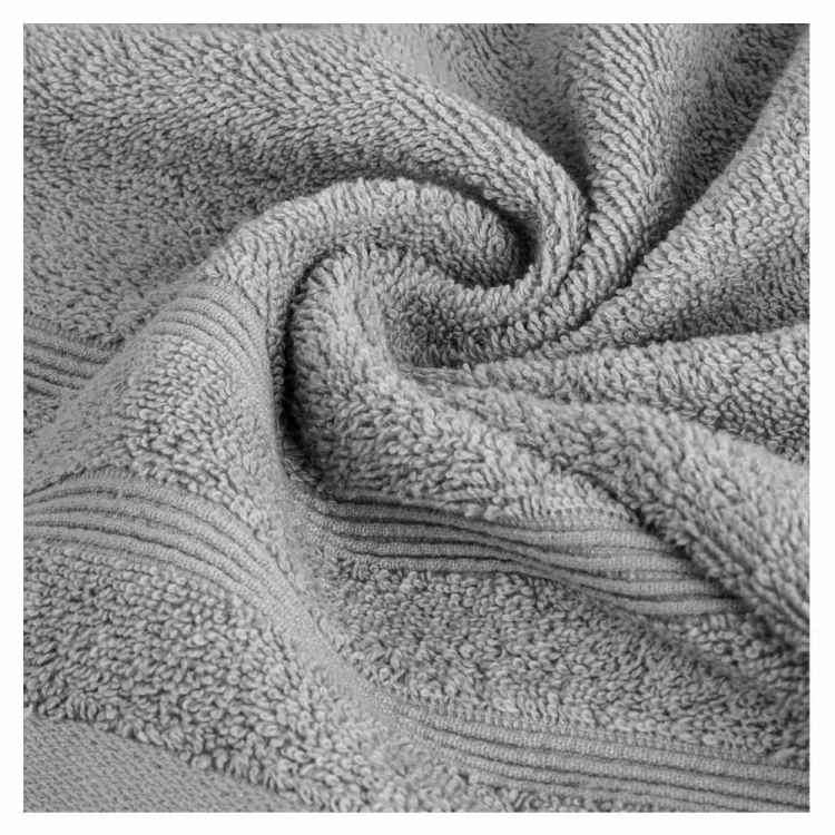 Ręcznik kąpielowy Aline 70x140 cm 500g/m² bawełniany srebrny z bordiurą