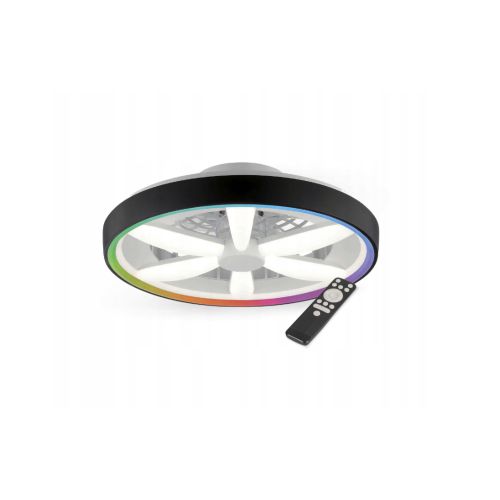 Plafon LED z wentylatorem King Berry Savir B 48W CCT RGB z pilotem