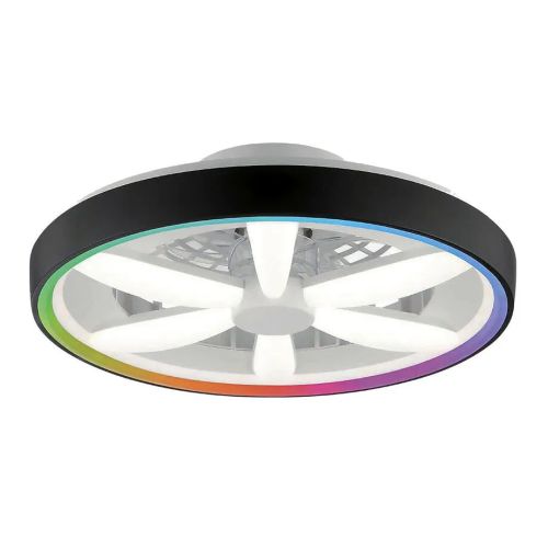 Plafon LED z wentylatorem King Berry Savir B 48W CCT RGB z pilotem