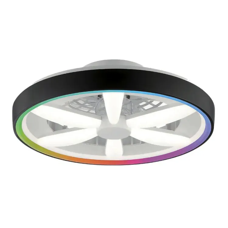 Plafon LED z wentylatorem King Berry Savir B 48W CCT RGB z pilotem