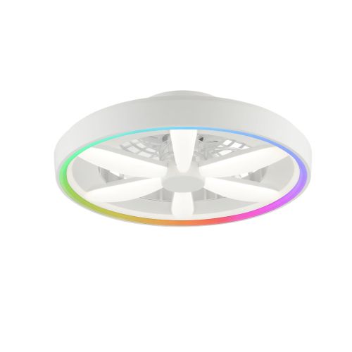 Plafon LED z wentylatorem King Berry Savir W 48W CCT RGB z pilotem biały