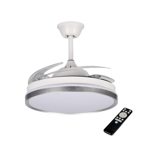 Plafon LED z wentylatorem Kanlux Plave INB49 CCT 36W 4400lm z pilotem biały