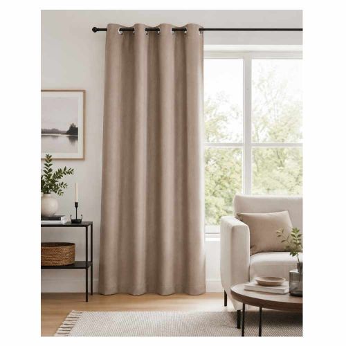 Zasłona dekoracyjna Splendid Oxford 140x260cm na przelotkach taupe