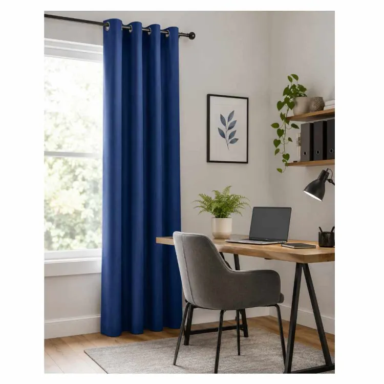 Zasłona dekoracyjna Splendid Oxford 140x260cm na przelotkach granatowa