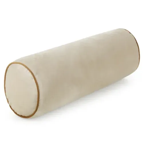 Poduszka dekoracyjna Eurofirany Gaja 15x45cm beżowa welurowa wałek