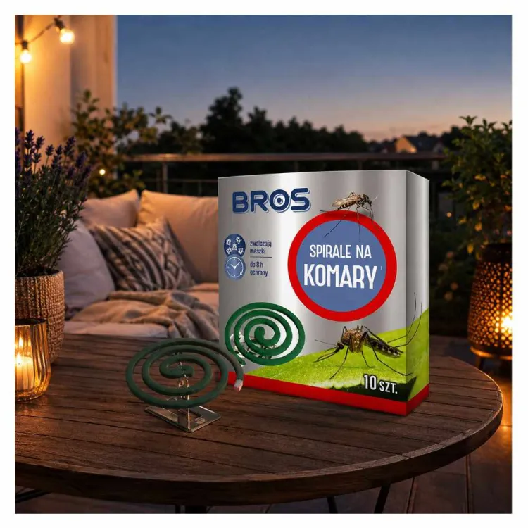Spirale na komary Bros 10szt. do stosowania na tarasie i w ogrodzie
