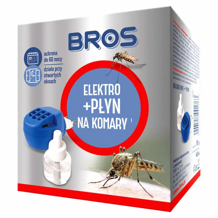 Elektrofumigator Bros z płynem na komary do 60 nocy do pomieszczeń 20m²