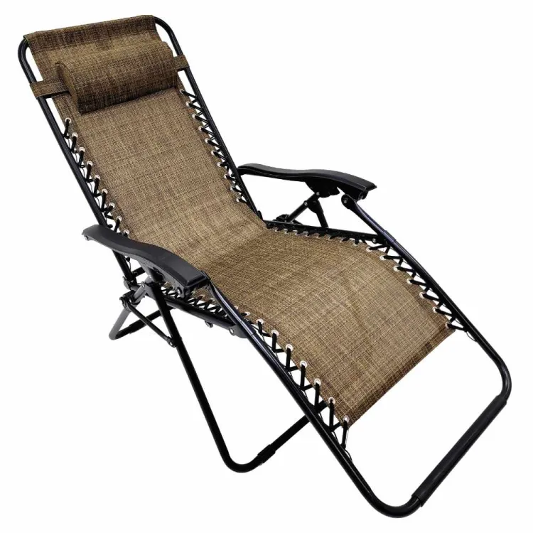 Leżak fotel ogrodowy relaksacyjny składany Kaziu 173x64x110 cm 120 kg poduszka