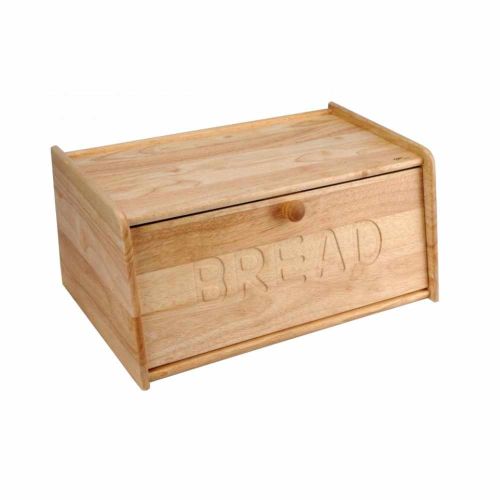 Chlebak Ravi Decor z drewna kauczukowego 39x24,5x18cm naturalny z pokrywą