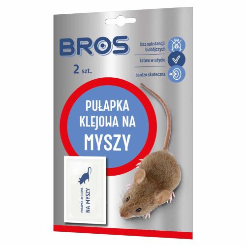 Pułapka klejowa na myszy Bros 13,5x21cm niewysychający klej zestaw 2szt.