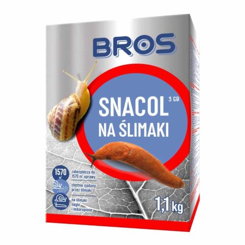 Preparat na ślimaki Bros Snacol 3GB 1,1kg granulat odporny na wilgoć do ogrodu