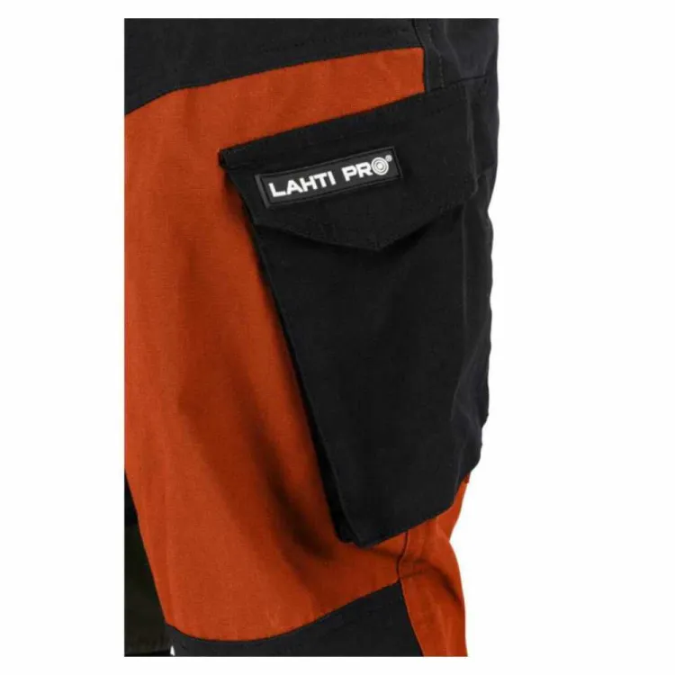 Spodnie robocze Lahti Pro L4053904 4 Way Stretch rozmiar XL elastyczne ceglasto czarne