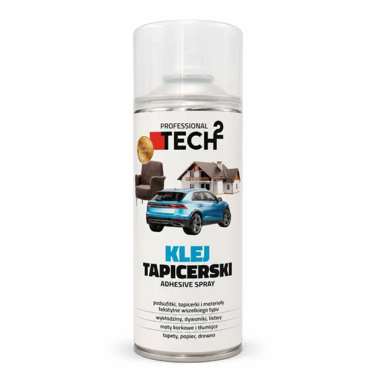 Klej w sprayu do tapicerki tkanin mat drewna papieru 400ml Tech2