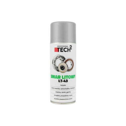 Smar litowy ŁT-43 w sprayu do łożysk piast zawiasów zamków 400ml Tech2