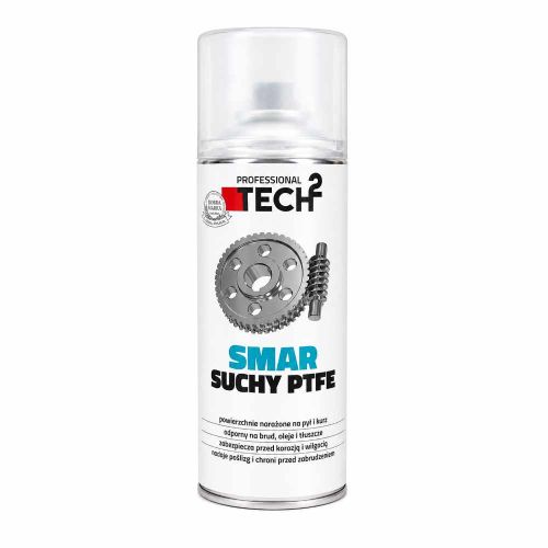 Smar suchy PTFE aerozol 400ml bez silikonu do metalu i tworzyw Tech2