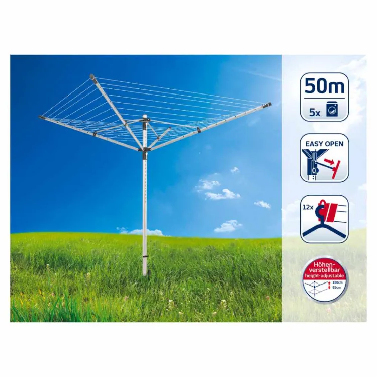 Suszarka ogrodowa na pranie LEIFHEIT 50m wysokość 85-180cm LinoLift 500
