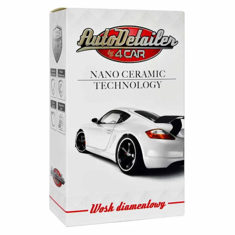 Wosk samochodowy twardy diamentowy do lakieru 500ml z gąbką i mikrofibrą 4Car