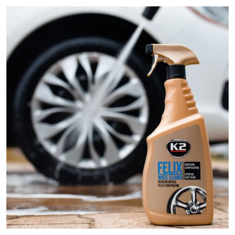 Płyn do mycia felg stalowych aluminiowych i kołpaków K2 Felix 750ml spray