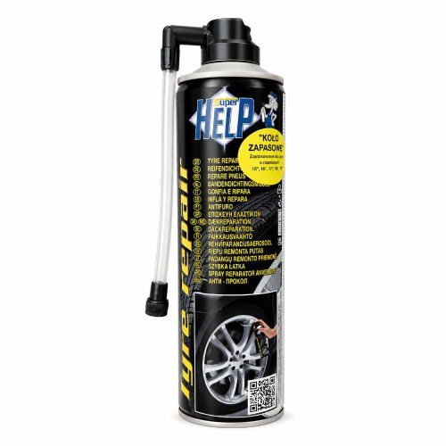 Spray naprawczy do pompowania opon 500ml 15-19 cali z wężykiem Super Help
