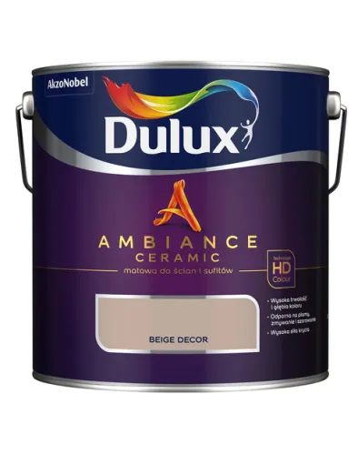 Farba ceramiczna Dulux Ambiance Ceramic Beige Decor 2,5L odporna na plamy i szorowanie do ścian i sufitów