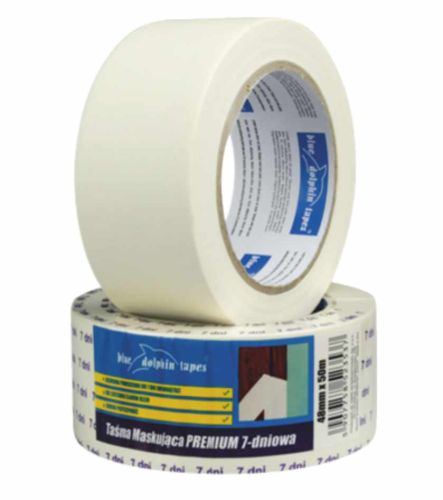 Taśma malarska maskująca papierowa 7 dniowa 48mm x 50m Blue Dolphin