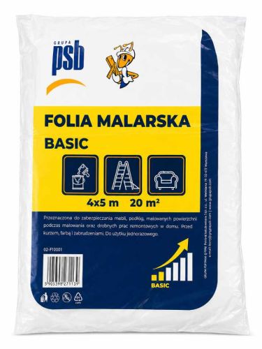 Folia malarska basic 4x5m 20m2 ochronna do remontu Grupa PSB Drimel