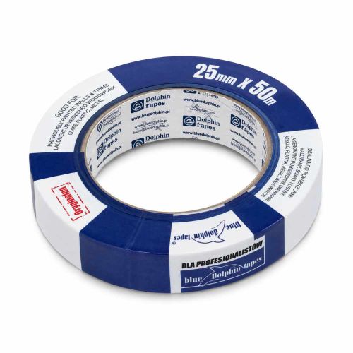 Taśma malarska Blue Dolphin niebieska 25mm 50m papierowa wiele powierzchni