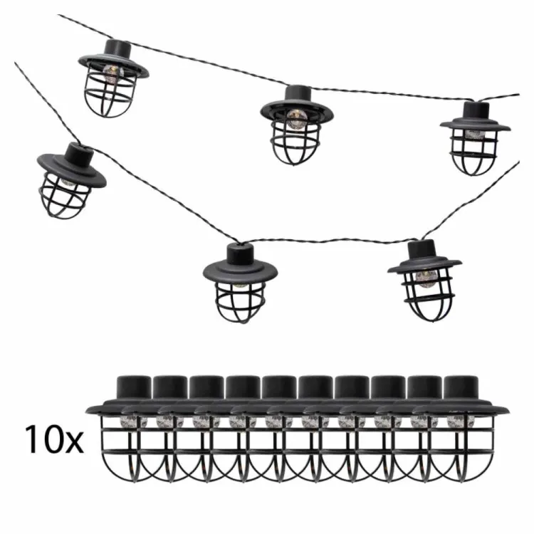 Girlanda solarna ogrodowa 10 LED IP44 latarnie retro ciepła biała 4IQ