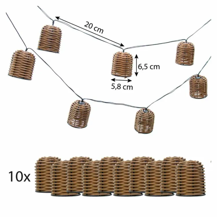 Girlanda solarna ogrodowa 10 LED koszyczki ciepła biel IP44 4iQ