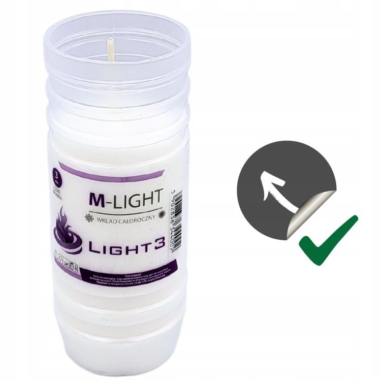 Wkłady parafinowe do zniczy 72h 13,6x5,6cm 20szt. M-Light-
